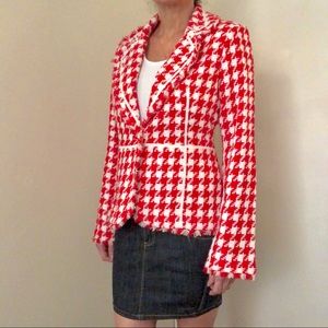 True Meaning Red Herringbone Blazer